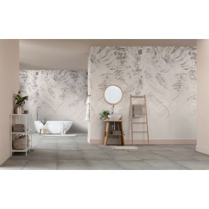 Komar Fototapete Ivy im Badezimmer: Wandgestaltung mit Farnmotiv für ein natürliches Ambiente.