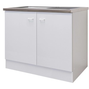 Flex-Well Classic Komplettspüle 100 x 50 cm Speed Weiß mit Auflagespüle