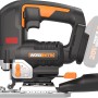 Worx Nitro Akku-Pendelhubstichsäge WX542.9, 20V, ohne Akku. Stichsäge in Schwarz und Orange.