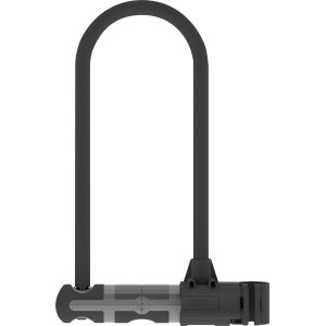 Schwarzes Abus Bügelschloss U-Lock 11606 SK 10 für Fahrräder.