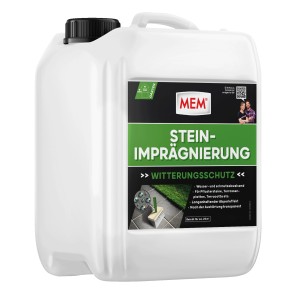 MEM Stein-Imprägnierung 5 l im Kanister: Transparent, für saugende Untergründe wie Pflastersteine.