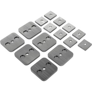 Novadoors Distanzprofil-Set für Schiebetürsystem Nova 418, Edelstahl-Optik, verschiedene Größen.