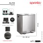 Spirella Aliya Kosmetikeimer, 2x20L, Grau Matt, mit zwei Fächern zur Mülltrennung.