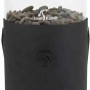 Schwarze Cosi Gaslaterne Cosiscoop (Ø16x30cm) mit Glaszylinder und Kieselsteinen.