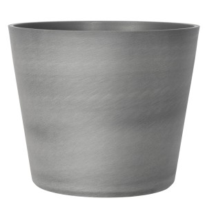 Großer grauer Deroma Pflanztopf Original aus Kunststoff, Ø 77 cm, mit strukturierter Oberfläche für Garten & Terrasse.