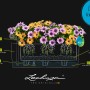 Schemazeichnung Lechuza Balconera Color 50: Aufbau des Blumenkastens mit Bewässerungssystem.