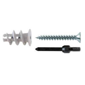 Fischer Gipskartondübel GKS 50er Set mit Schraube und Montagewerkzeug.