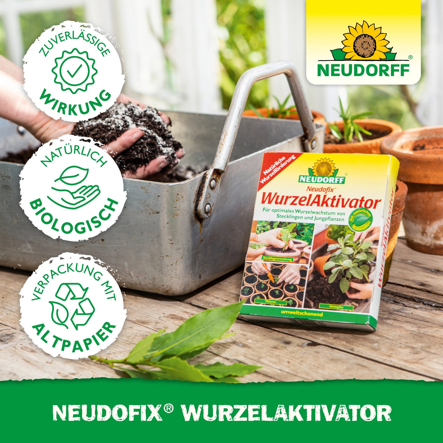 Neudorff Neudofix Wurzel-Aktivator 40g: Bodenhilfsstoff für optimales Wurzelwachstum von Stecklingen und Jungpflanzen.