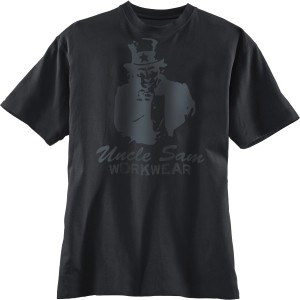 Uncle Sam T-Shirt in Anthrazit/Schwarz mit Rundhals und Frontdruck.