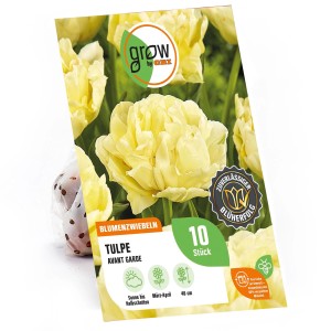 GROW by OBI Pfingstrosen-Tulpe Avant Garde Gelb, 10 Stück. Gelbe, gefüllte Tulpenblüten im Frühling.