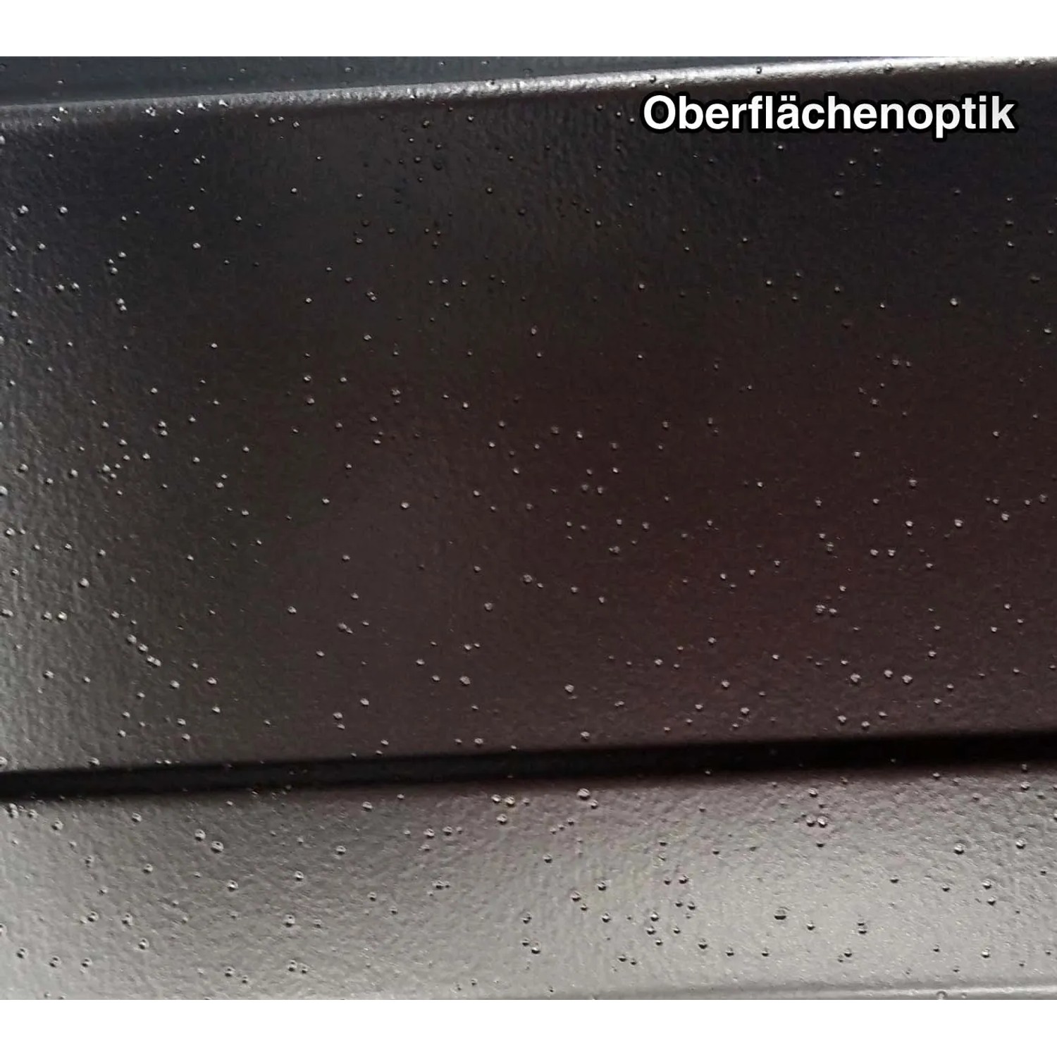 Detailaufnahme der Oberflächenoptik des anthrazitfarbenen Sojag Messina Pavillons.