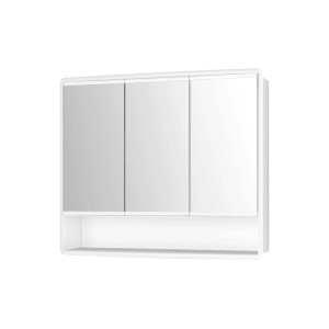 Jokey Spiegelschrank Lymo, 58 cm, weiß hochglanz, mit 3 Spiegeltüren und Ablagefach.