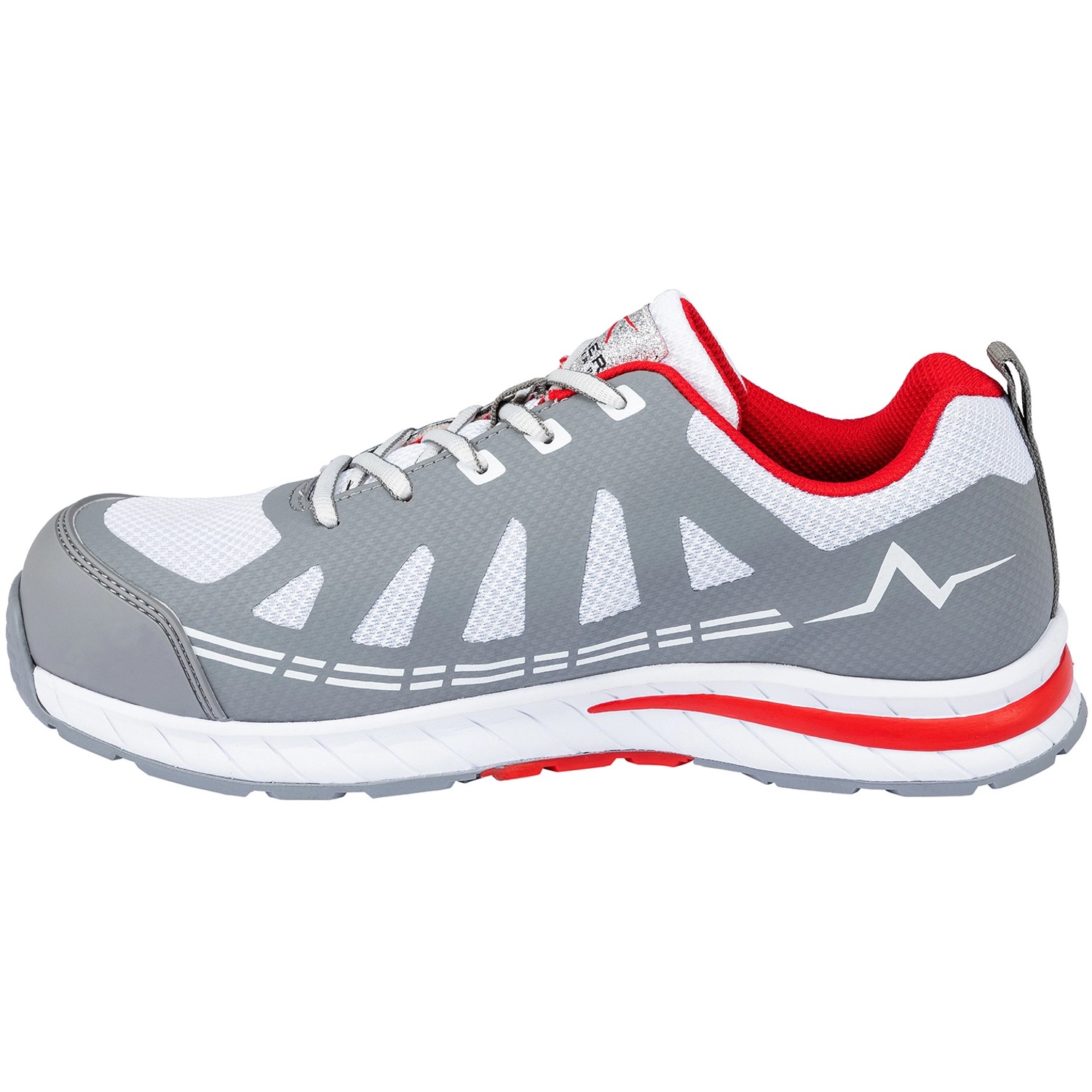 Kübler Pulse Sneaker S1P, Arbeitsschuh in Weiß/Anthrazit, Größe 47, sportliches Design.