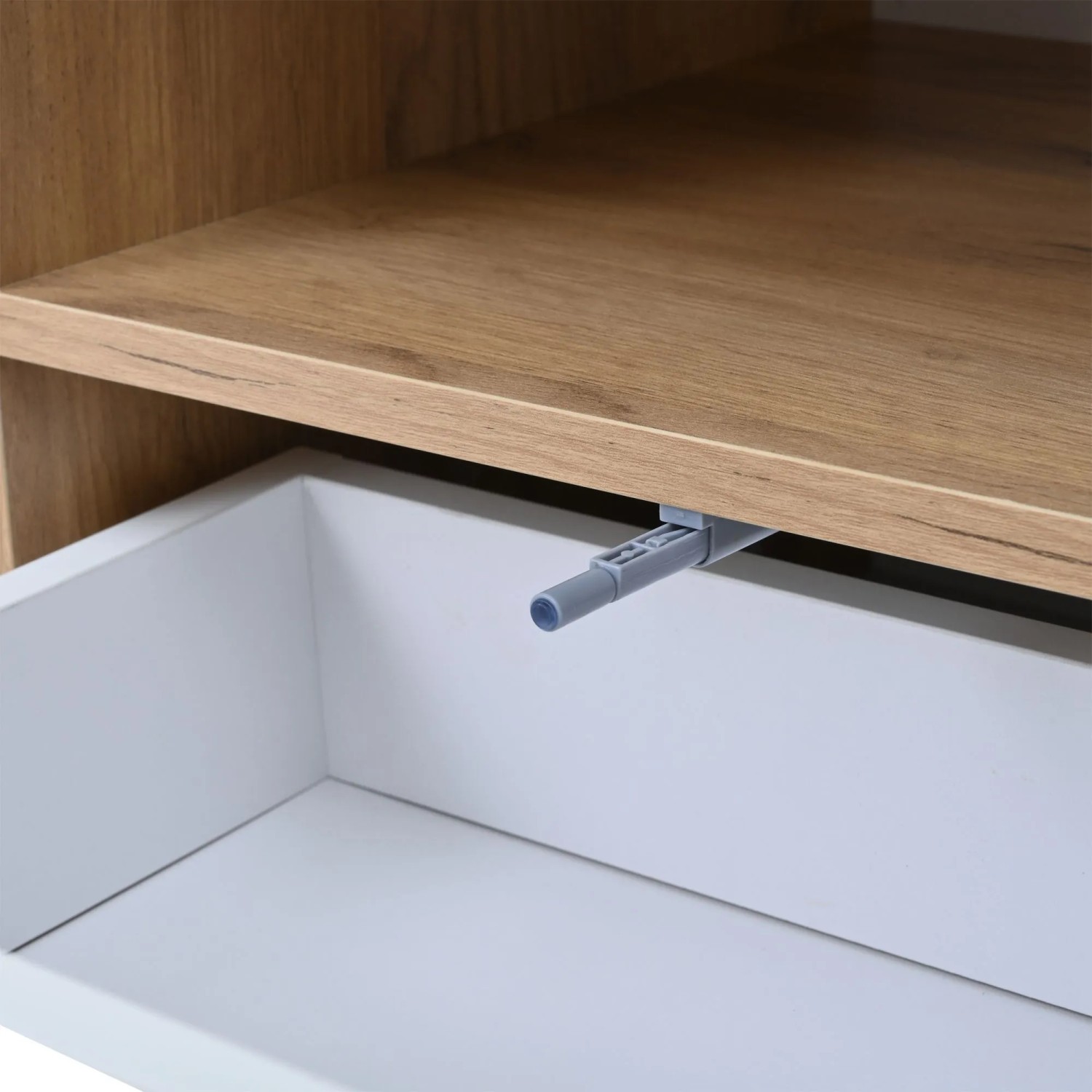 okwish TV Schrank mit LED Schubladen Hochglanz Lowboard Wohnzimmer 180x40x46cm Weiß_10