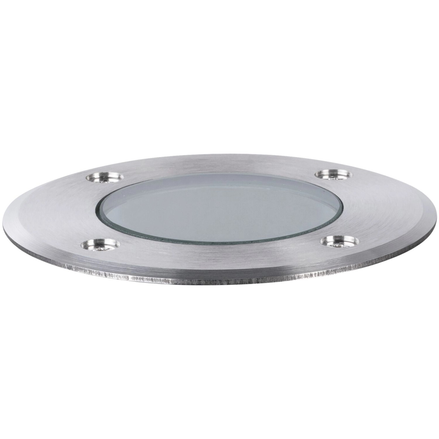 Runder Paulmann Bodeneinbaustrahler Floor GU10 aus Edelstahl, Ø 10,5 cm.