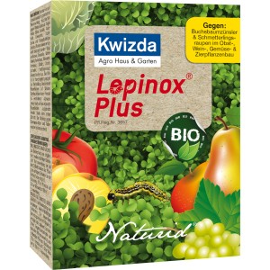 Lepinox plus gegen Buchsbaumzünsler und Schmetterlingsraupen. Biologisches Insektizid für Obst-, Wein- und Zierpflanzenbau.