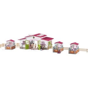 Schleich Horse Club Reiterhof Spielset mit Reiterin, Pferden und Zubehör.