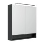 Fackelmann Spiegelschrank Luna, 80 cm, Anthrazit mit LED-Beleuchtung und Softclose-Türen.