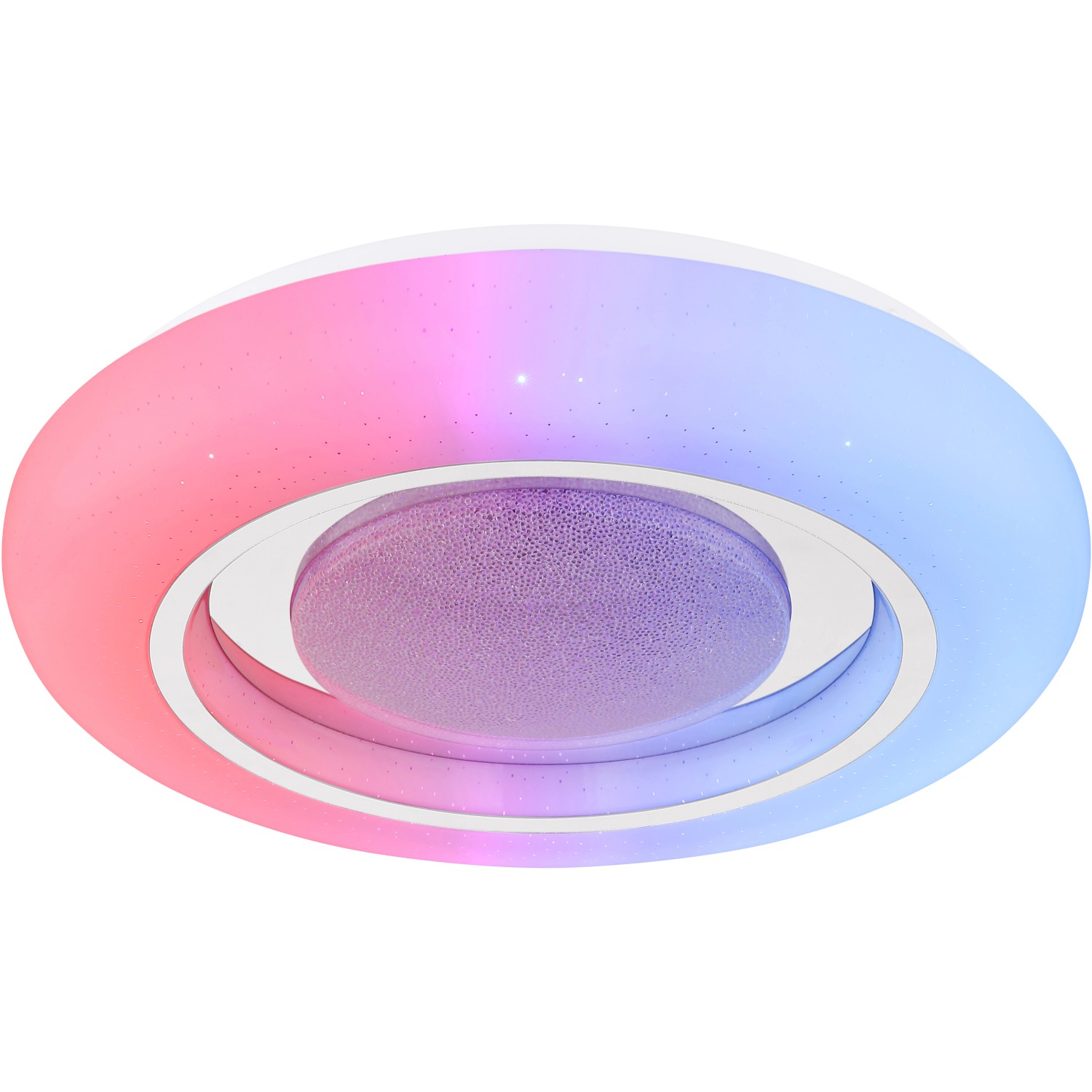 Weiße LED-Deckenleuchte Burro mit Farbwechsel und Fernbedienung, 390x80 mm.