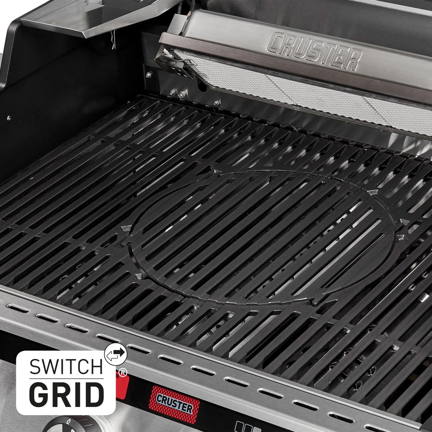 Enders Gasgrill Uniq Pro 3: Emaillierter Gussrost mit Switch Grid System für vielfältige Grillmöglichkeiten.