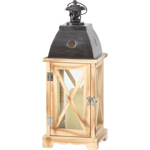 Moderne Kiefer Laterne (16x16x42cm) für stimmungsvolle Weihnachtsdekoration im Haus.