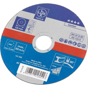 LUX Gewebe-Trennscheibe, 125 mm, für Winkelschleifer. Zum Trennen von Edelstahl.