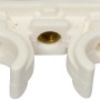 Doppelter Rohrclip Ø 22 mm, 10er-Set, aus Kunststoff mit Gewindehülse zur Befestigung von zwei Rohren.