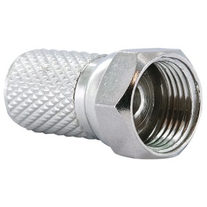 Schwaiger F-Stecker 8mm, silber, für Koaxialkabel. Sichere Antennenverbindung mit breiter Mutter.