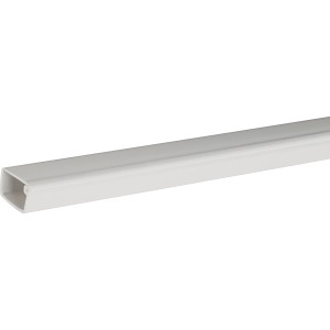 Weißer Mini-Kabelkanal, 15x10 mm, 2 m Länge. Rechteckiger Kabelkanal für Innen- und Außenbereich.