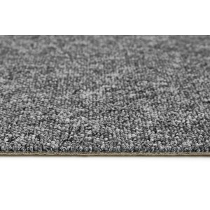 Detailaufnahme: Andiamo Teppichboden Carlos, 400 cm breit, graue Meterware.