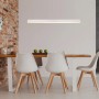 Moderne LED-Pendelleuchte Verena, Nickel matt, 121 cm breit, für Esszimmer oder Wohnbereich.