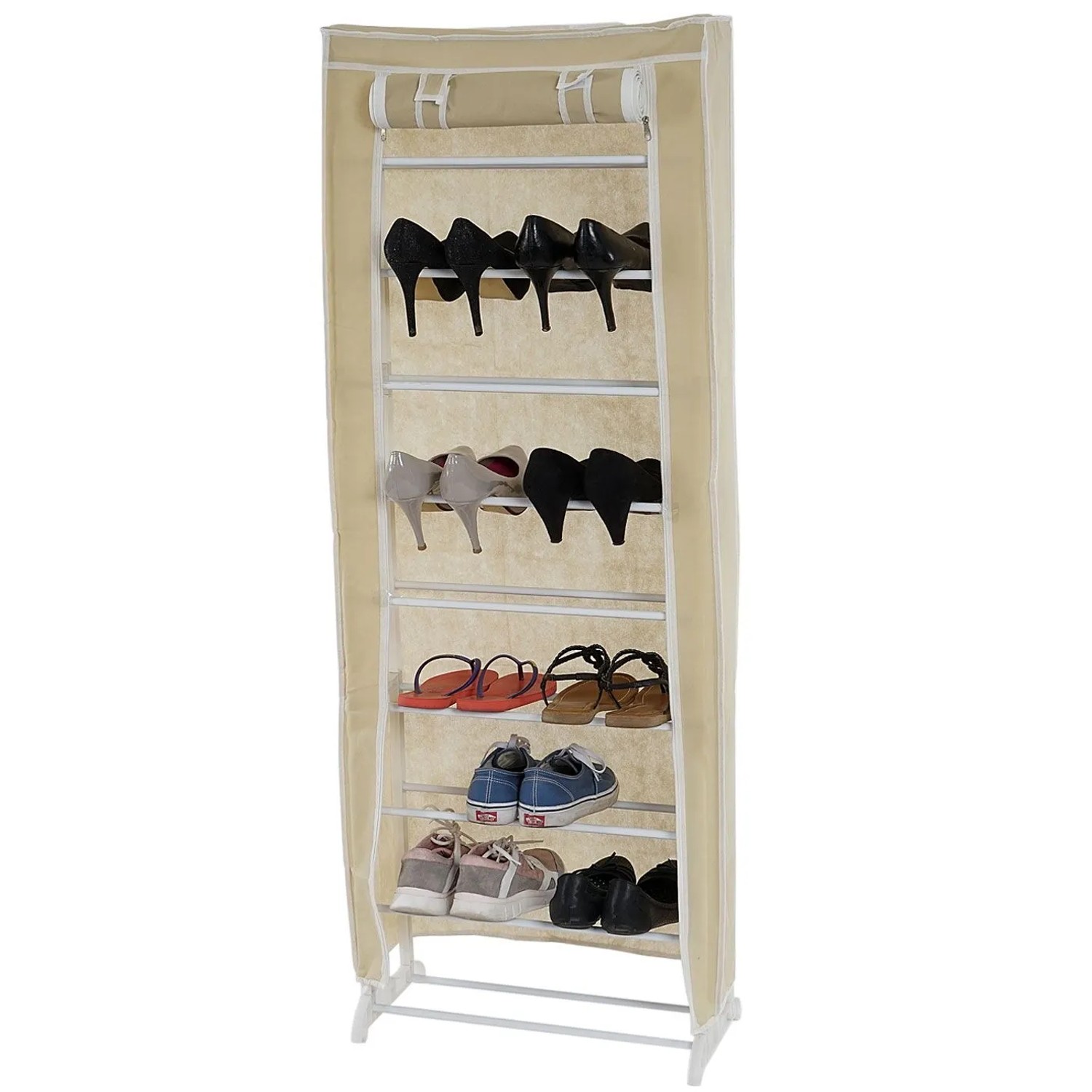 MCW Schuhschrank Stoff 140x52x18cm Creme kaufen bei OBI