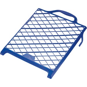 Blaues LUX Abstreifgitter 29x27 cm für Farbeimer zum Abstreifen von Farbrollen.