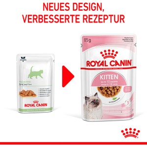 Royal Canin Kitten Nassfutter in Soße, 85g, neues Design. Katzenfutter für Kätzchen bis 12 Monate.