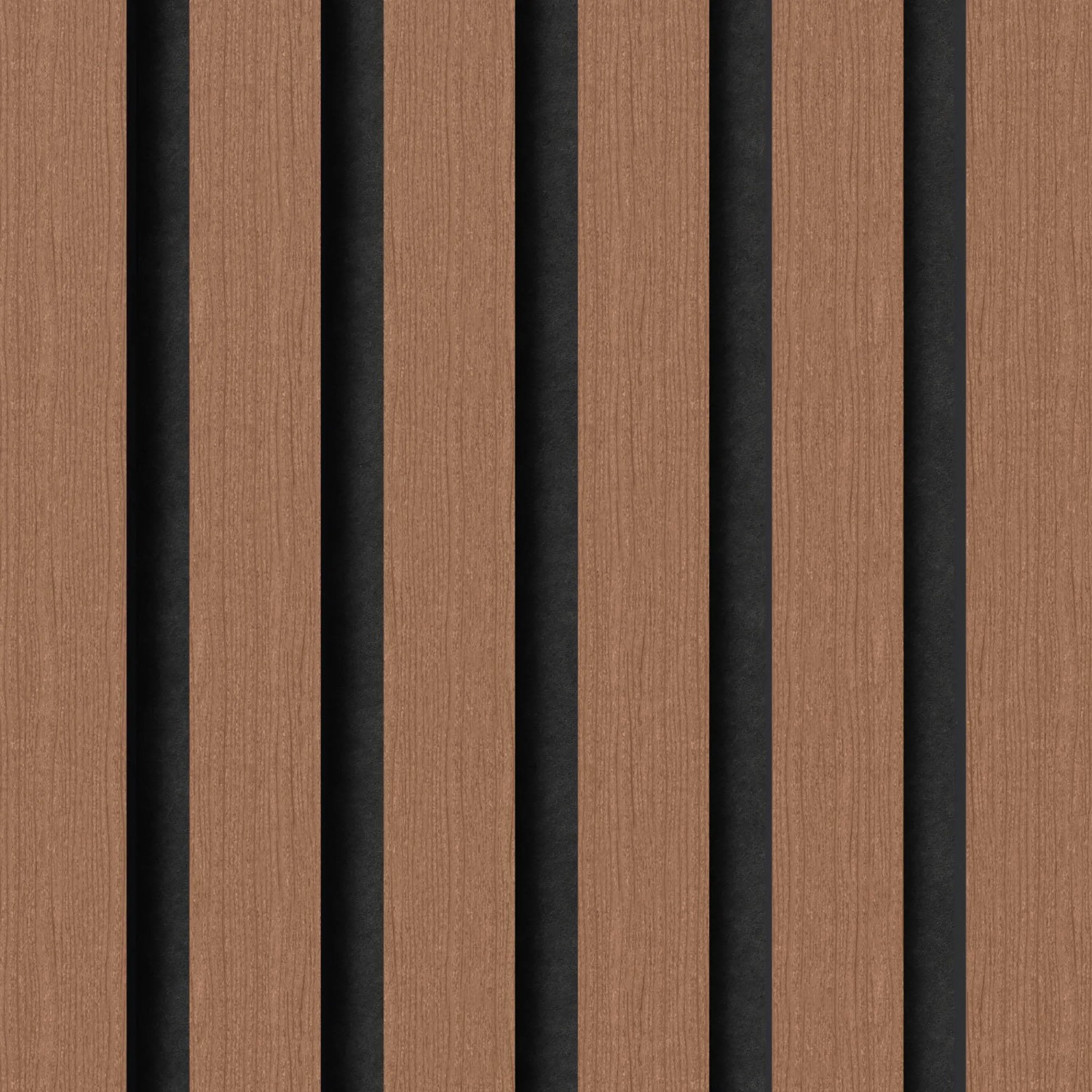 Akustikpaneel Mahagoni mit schwarzem Filz, 32x240cm, 2 Stück. Wandpaneel zur Schallverbesserung.