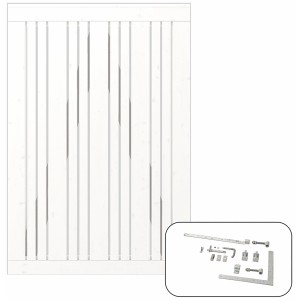 Weißes Nadelholz Gartentor Tangent, 95x140cm, inkl. Beschläge für Selbstmontage.