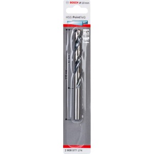 Bosch HSS-Spiralbohrer PointTeQ, 10 mm, in Verpackung. Geeignet für Bohrersets.
