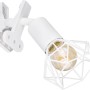 Weißer Globo Klemmstrahler Xara I mit Metallgeflecht-Schirm und E14 Fassung.