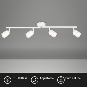Weiße, schwenkbare Brilo Deckenleuchte Tabo mit 4 GU10 Fassungen.