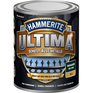 Dose Hammerite Metallschutz-Lack Ultima Matt, Moosgrün RAL6005. Rostschutz, Grundierung und Lack in einem.