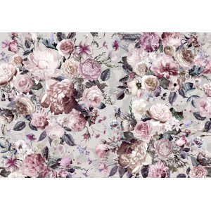 Vliesfototapete Lovely Blossoms (350x250 cm) mit Rosen und Blüten in zarten Farben.