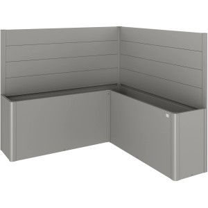 Biohort Sichtschutz Belvedere L-Form 2 Stk. o. Acrylglas Gr. L200 Quarzgr.-Met.