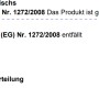 Informationen zur Einstufung gemäß CLP-Verordnung (EG) Nr. 1272/2008.