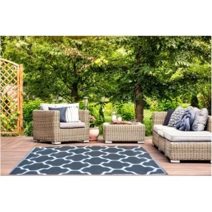 Jet-Line Outdoor Teppich KATE Schwarz 150 x 240 cm Balkonteppich Terrassenteppich
