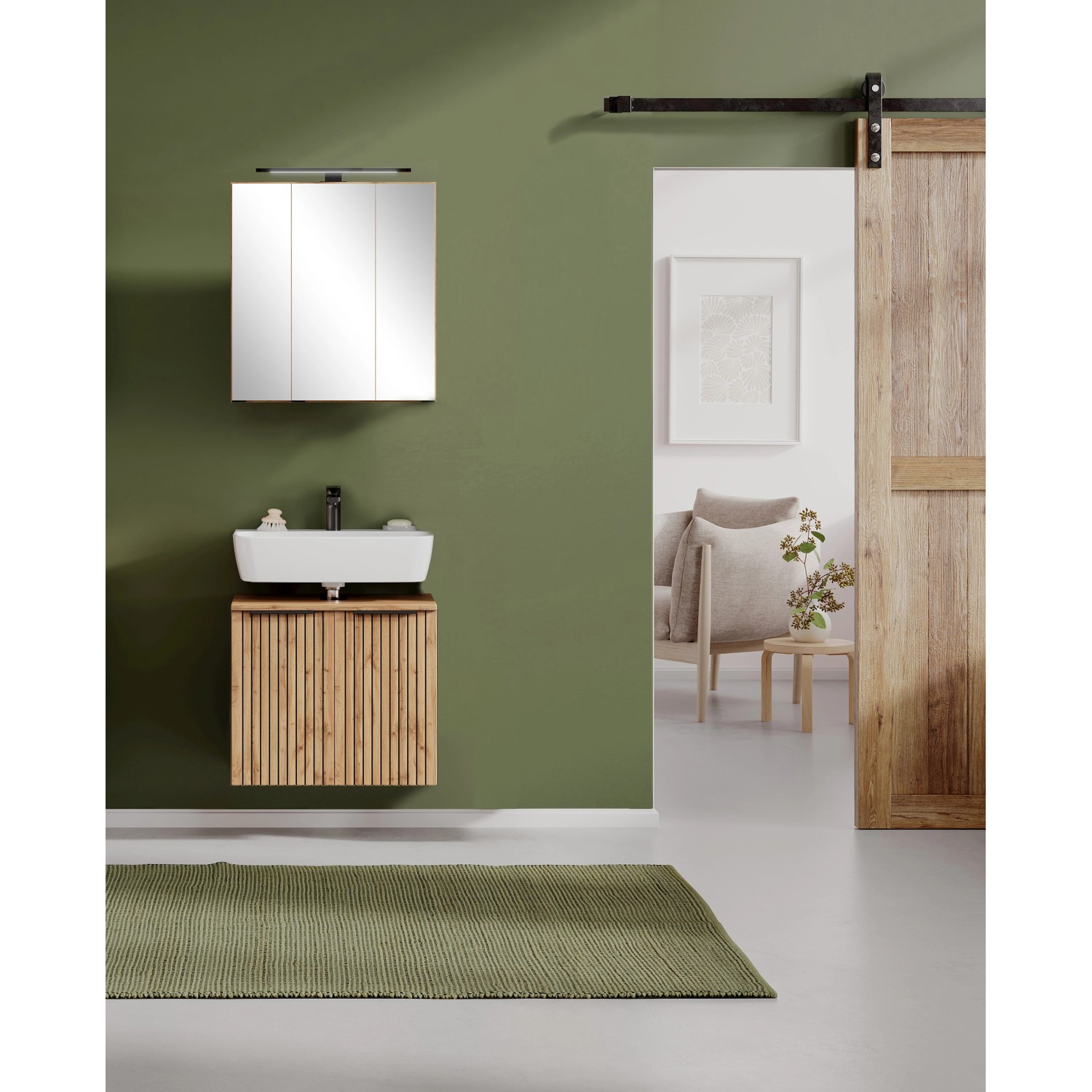 Held Möbel Unterbecken-Set 200 x 60 x 35 cm Wildeiche 2 Türen 2-tlg._13