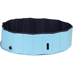 Jollypaw Hundepool, Ø 160 cm, hellblau, aus robustem Kunststoff, für Hunde.