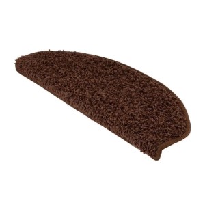KARAT Shaggy Stufenmatte Sphinx Hochflor Braun 23,5 x 65 cm Halbrund