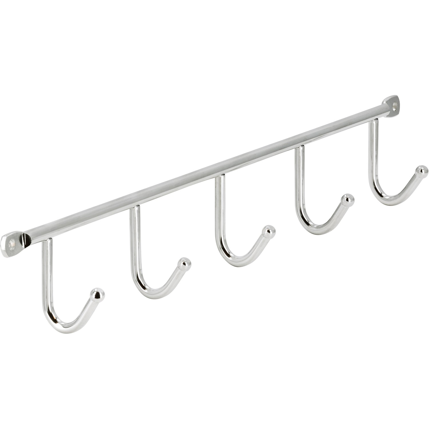 Siro Hakenleiste aus Chrom, 350 mm lang, mit 5 Haken für Küche und Bad.