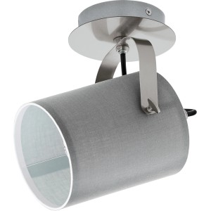Graue Eglo Villabate Spotleuchte, 1-flammig, aus mattem Stahl für Wohn- und Schlafzimmer.