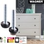 Wagner Verstellfüße Justus Slim, 4er Set Möbelbeine mit QuickClick System und Gleiteinsätzen, 4,7 cm.